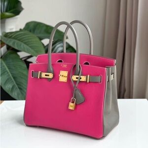 Hermes Pink and Gray birkin 30